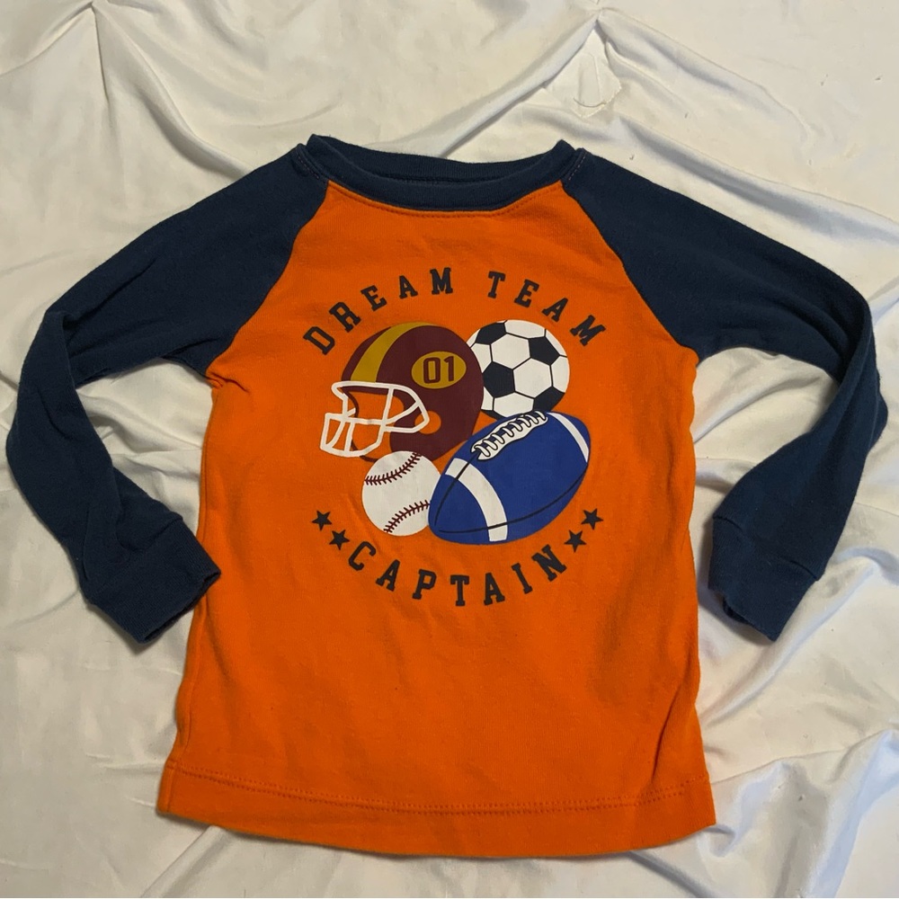 Pick any 5 for $15 Wonder Nation Orange and Navy Sports Long Sleeve Tee